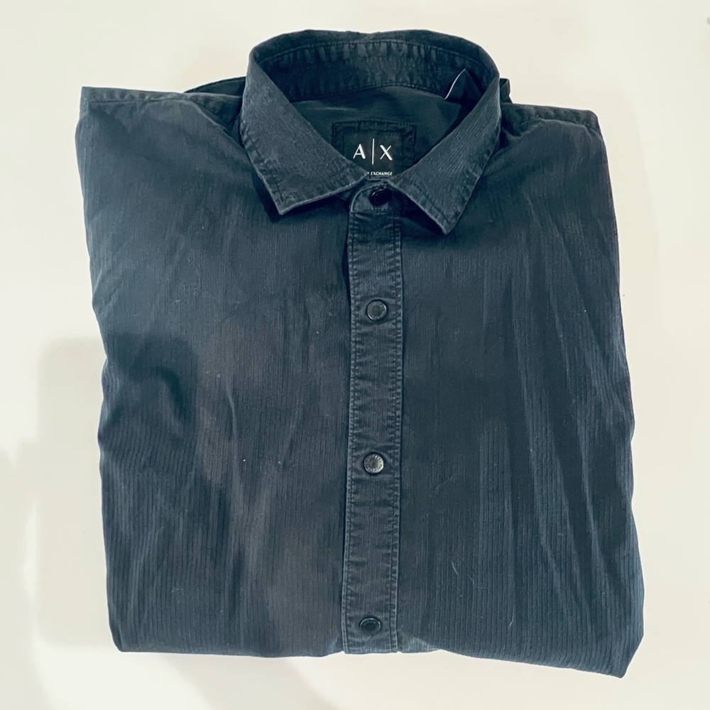 Armani Exchange Black Casual Button Down Shirt - Picture 2 of 5